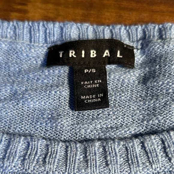 Tribal Petite Small Autumn Daisy Embroidered Knit Sweater 100% Cotton - Picture 4 of 8